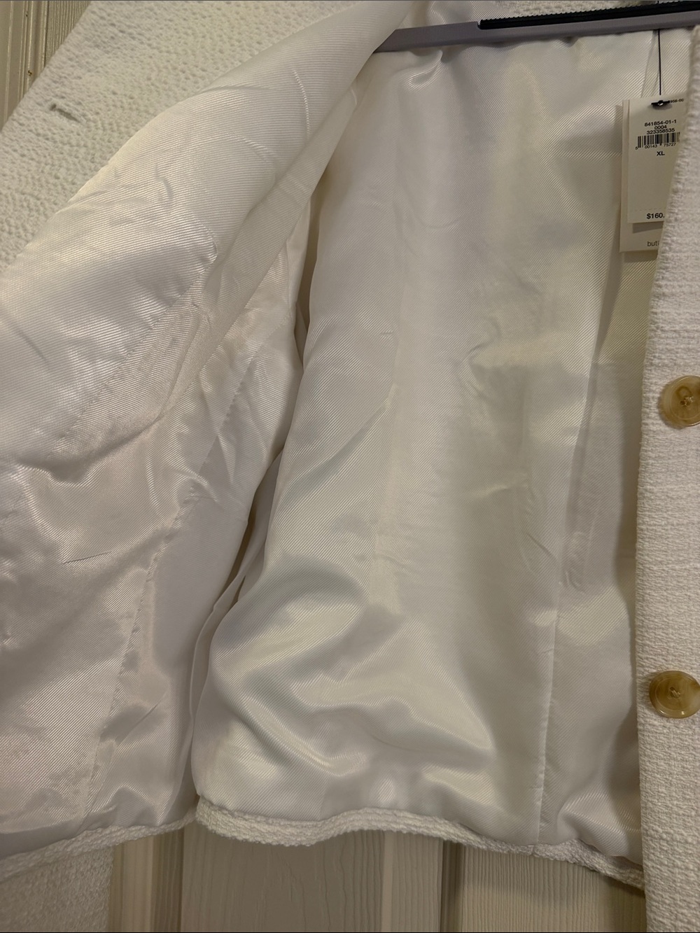 Banana Republic White Collarless Textured Button Jacket - Picture 9 of 10